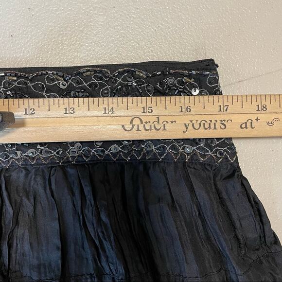 BCBGMaxAzria Silk Broomstick Skirt Womens M Boho Chic Festival Coquette - Picture 7 of 8